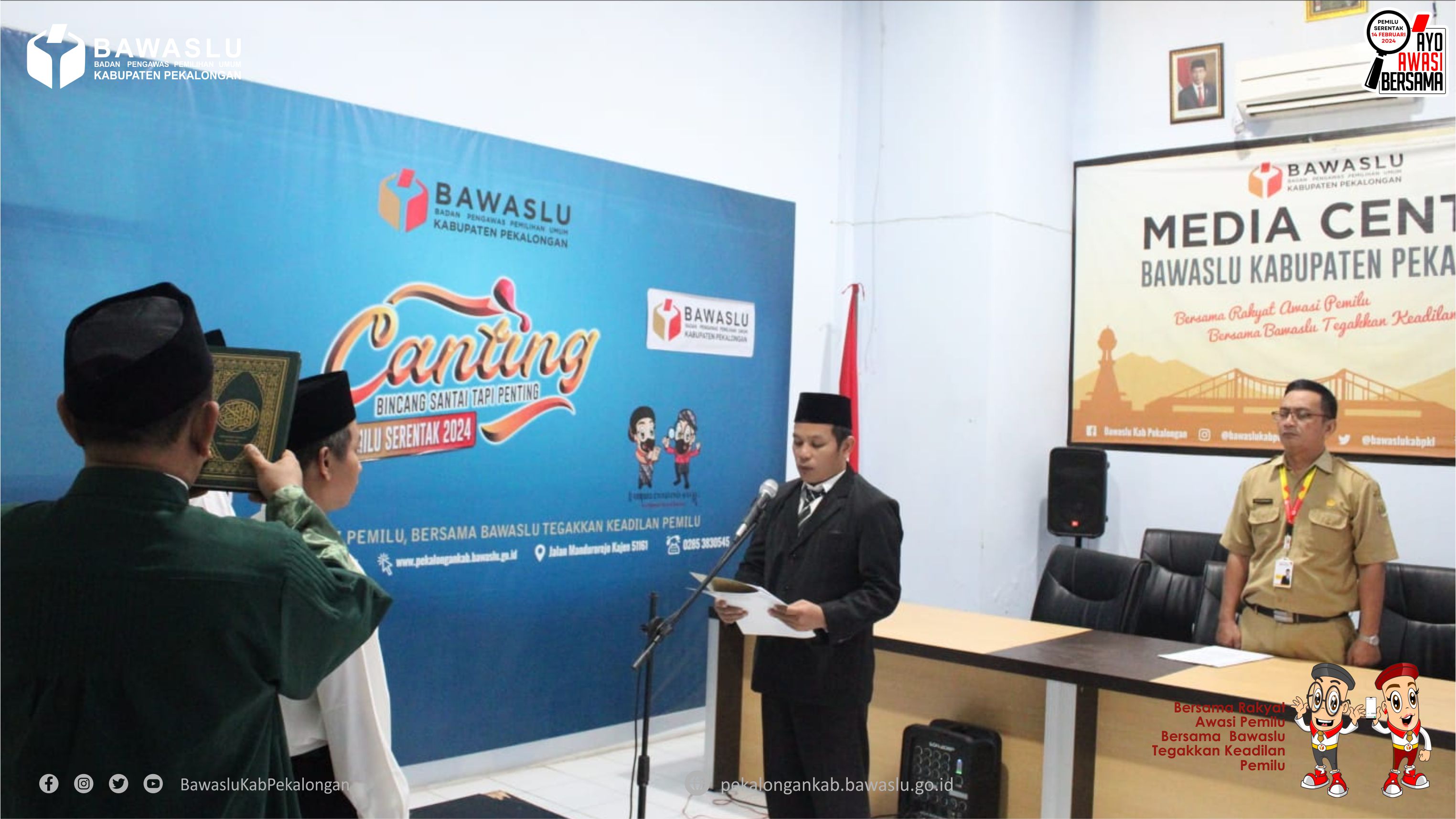 Bawaslu Kabupaten Pekalongan Lantik PAW Panwaslu Kecamatan Talun dan Bojong