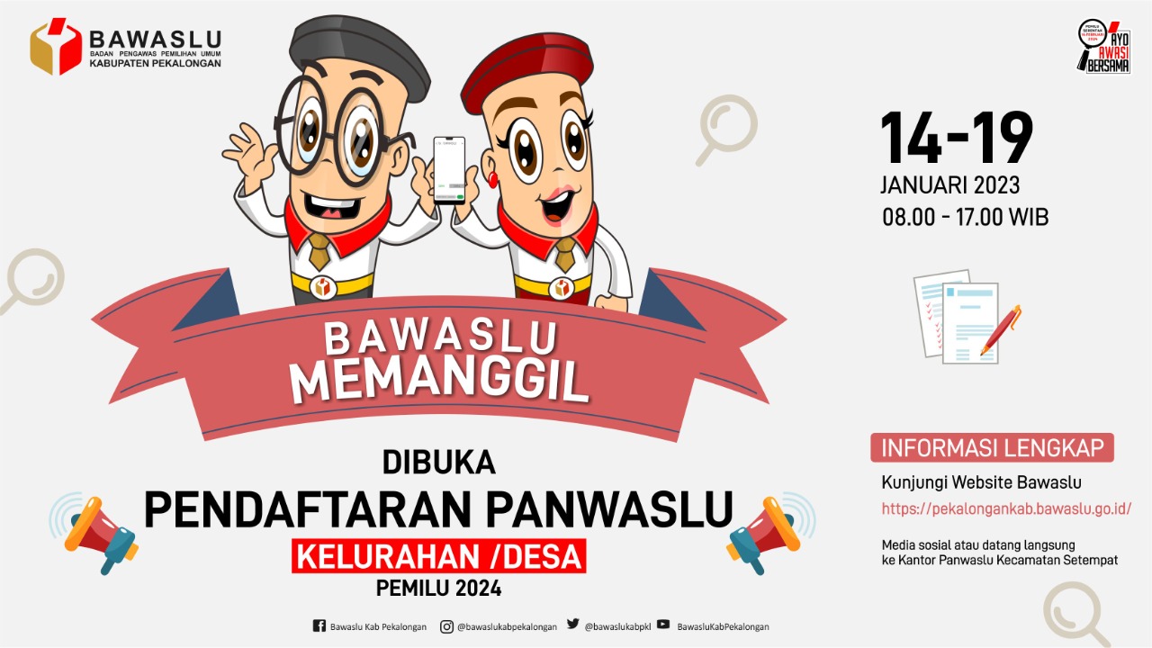 Pendaftaran Panwaslu Kelurahan/Desa Segera Dibuka