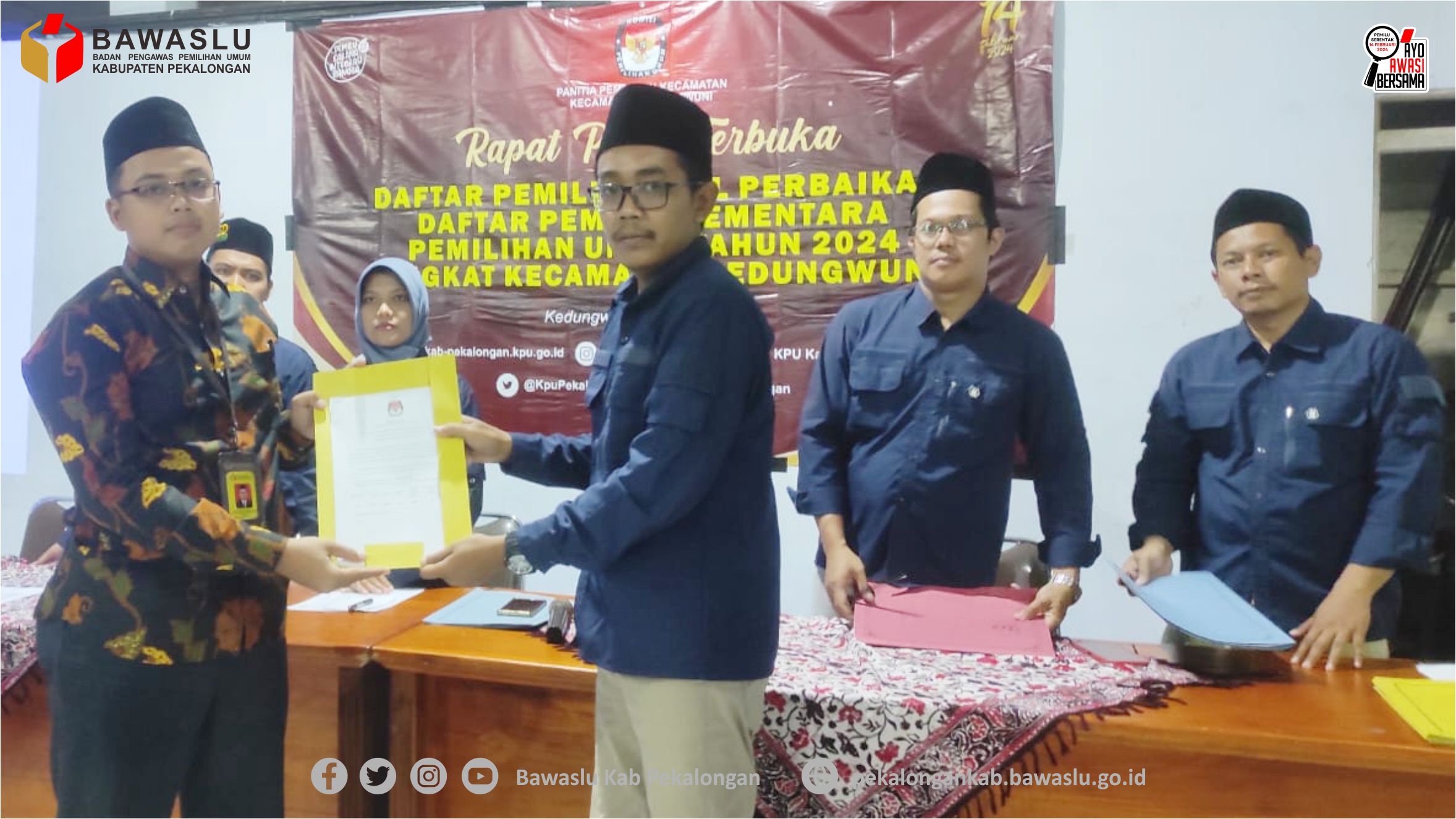 Rapat Pleno DPSHP, Panwaslucam Kedungwuni Beri Masukan Ke PPK