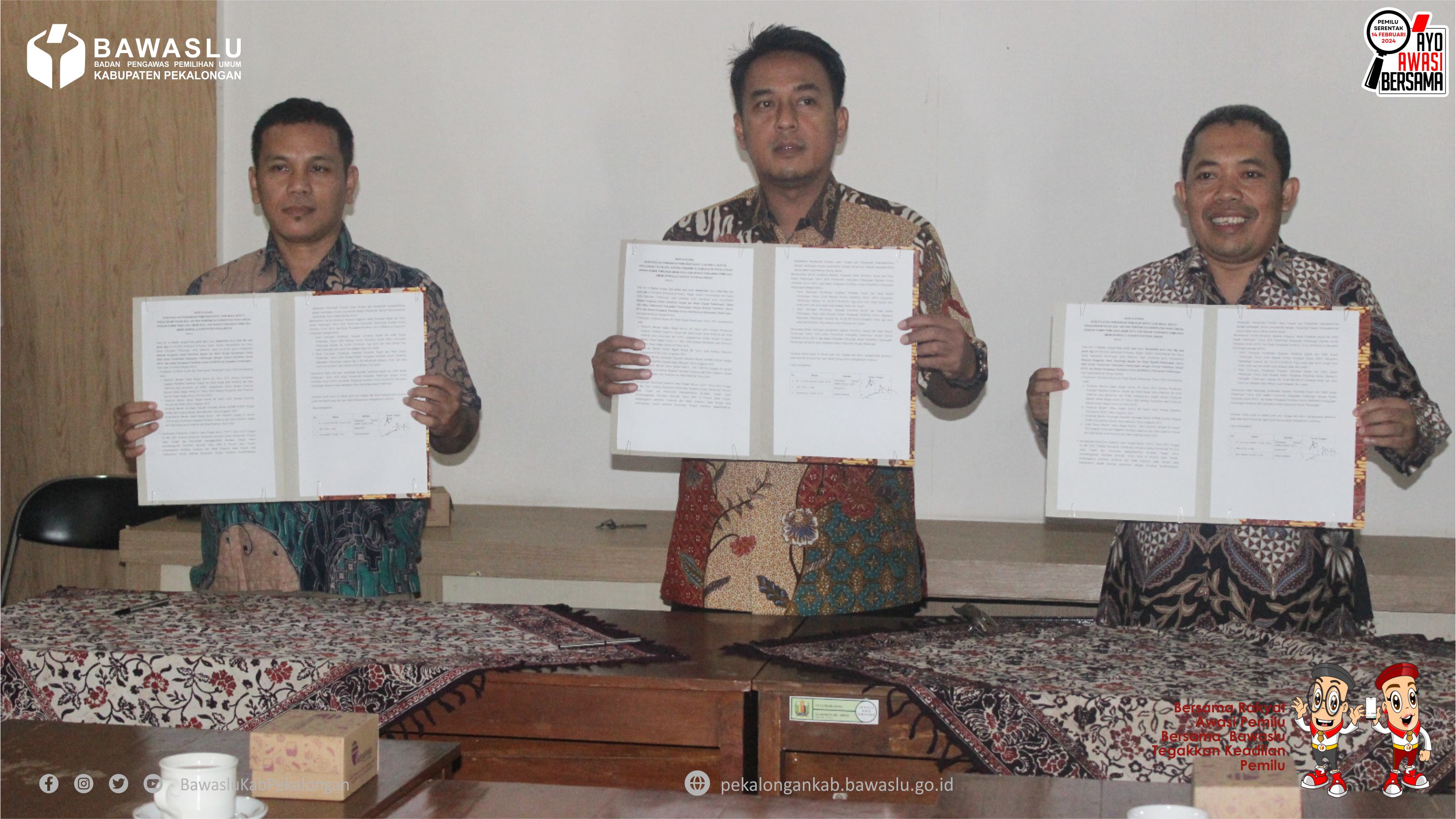 Sekda, Bawaslu, dan KPU Tanda Tangani MoU Hibah Anggaran Pilkada Tahun 2024