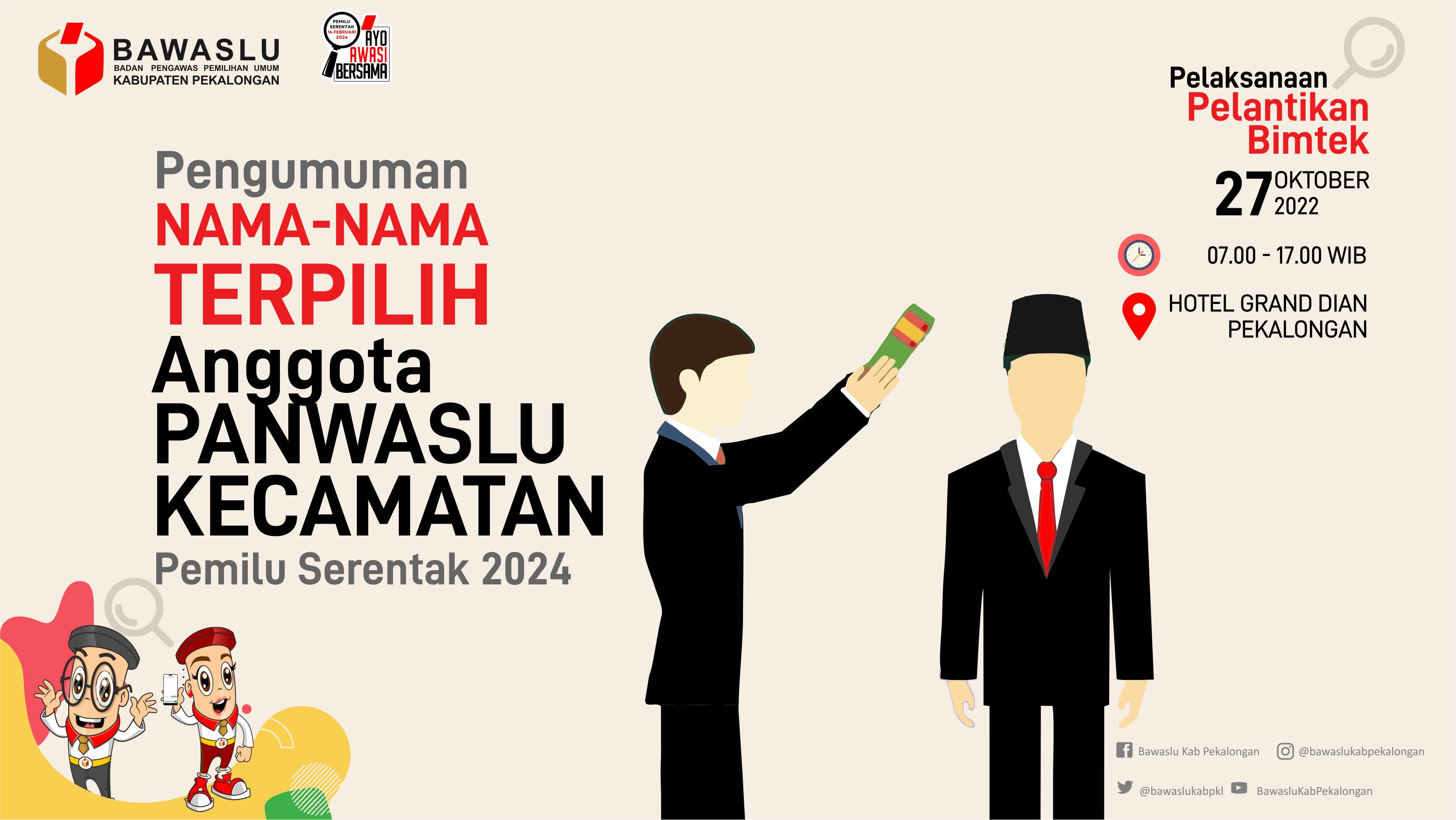 Pengumuman Nama-nama Terpilih Panwascam 2024