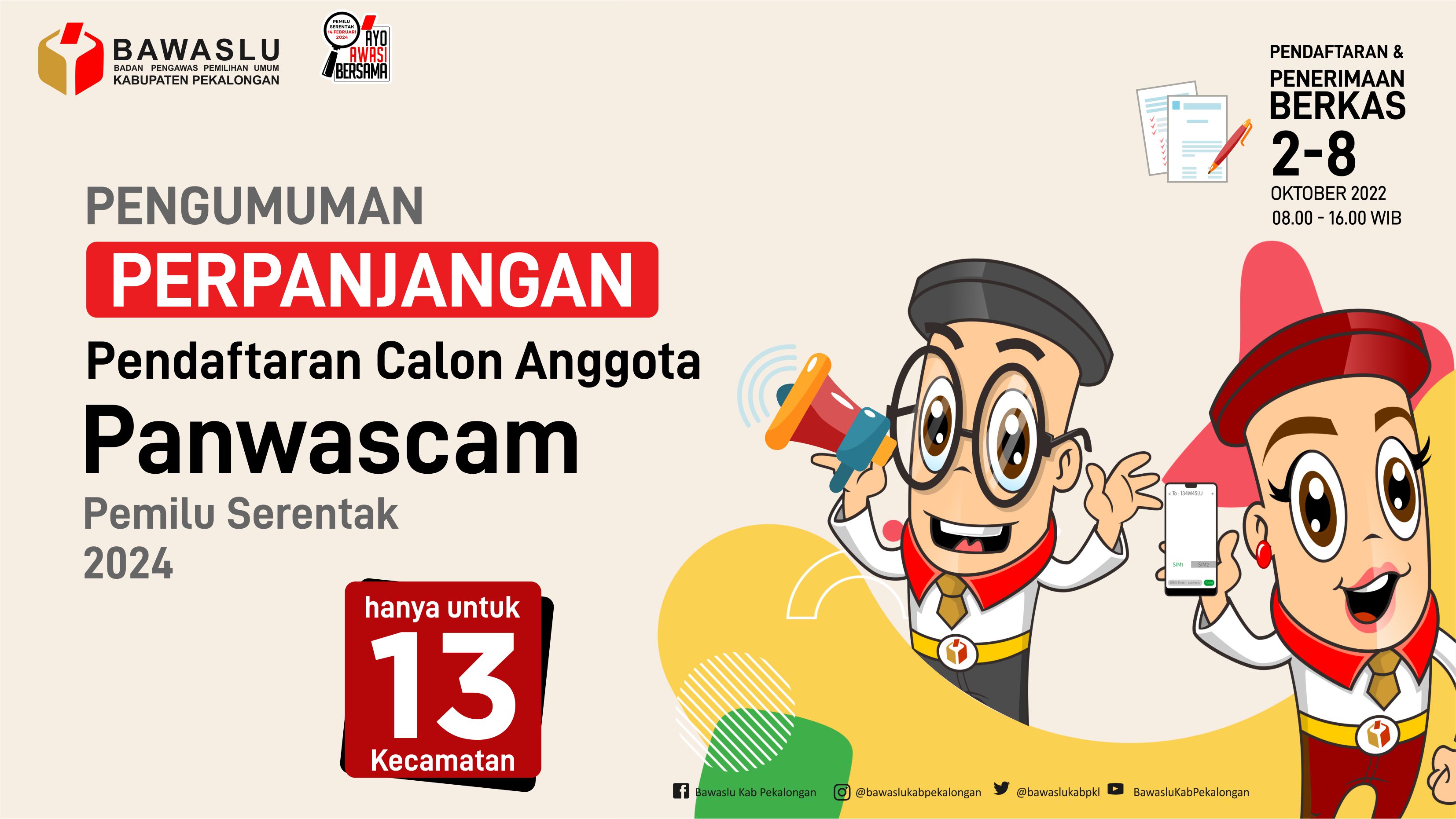Pengumuman Perpanjangan Pendaftaran Calon Anggota Panwaslu Kecamatan