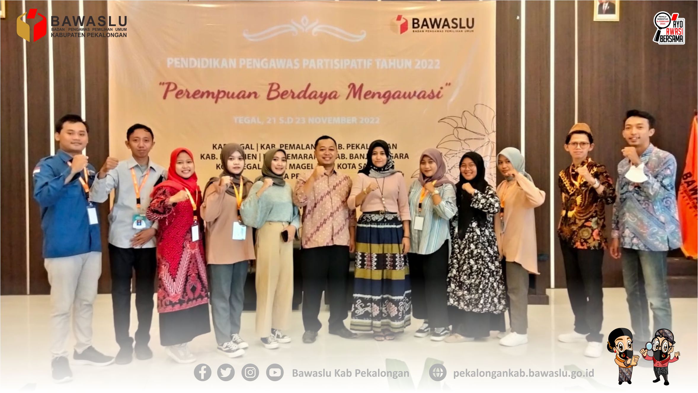Bawaslu Kirim 10 Delegasi Ikuti Pendidikan Pengawas  Partisipatif di Tegal