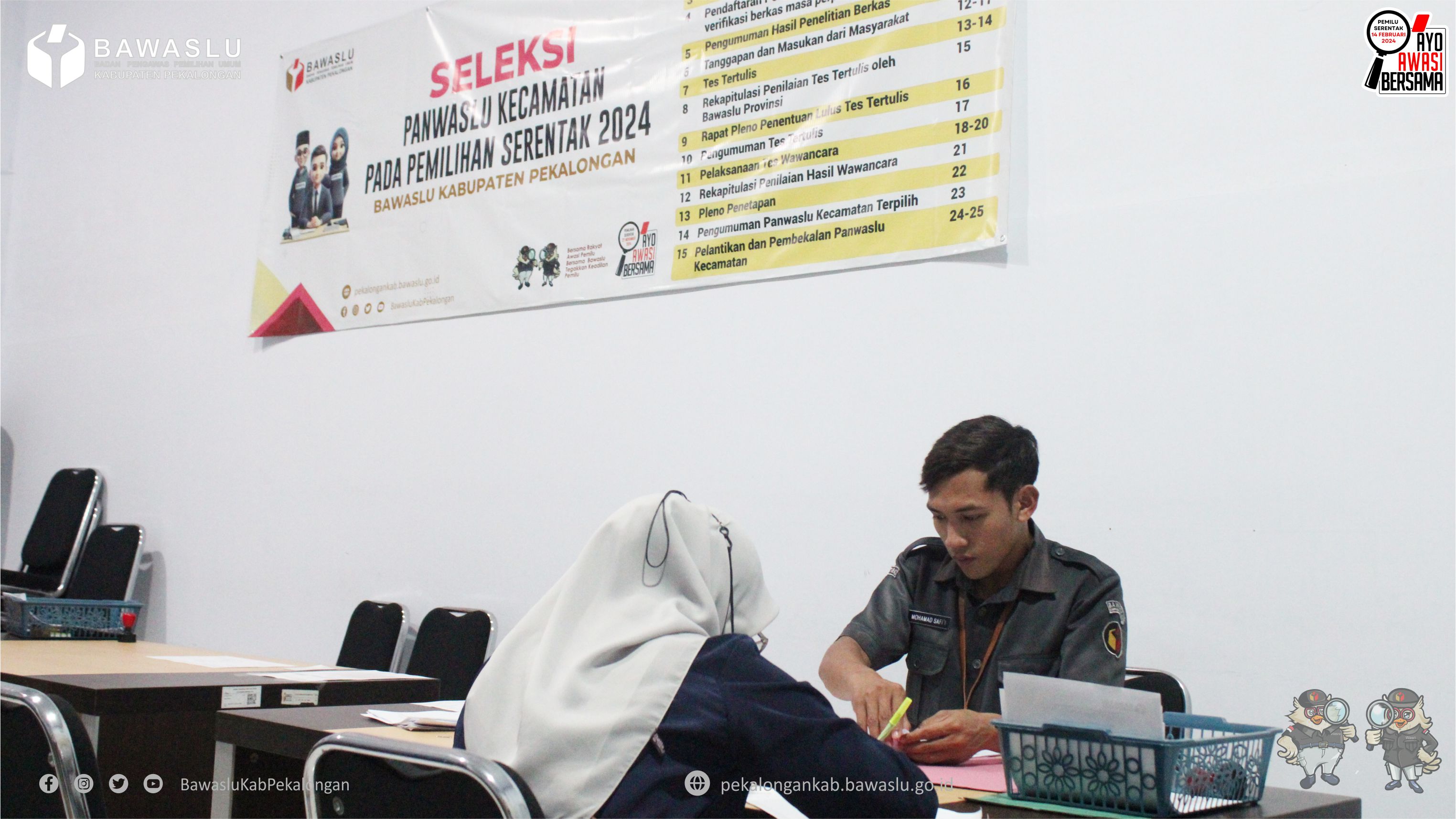 Penerimaan Berkas Pendaftaran Panwascam di Kantor Bawaslu Kabupaten Pekalongan