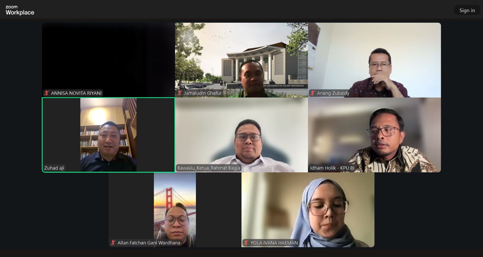 Ketua Bawaslu Rahmat Bagja dalam diskusi secara daring