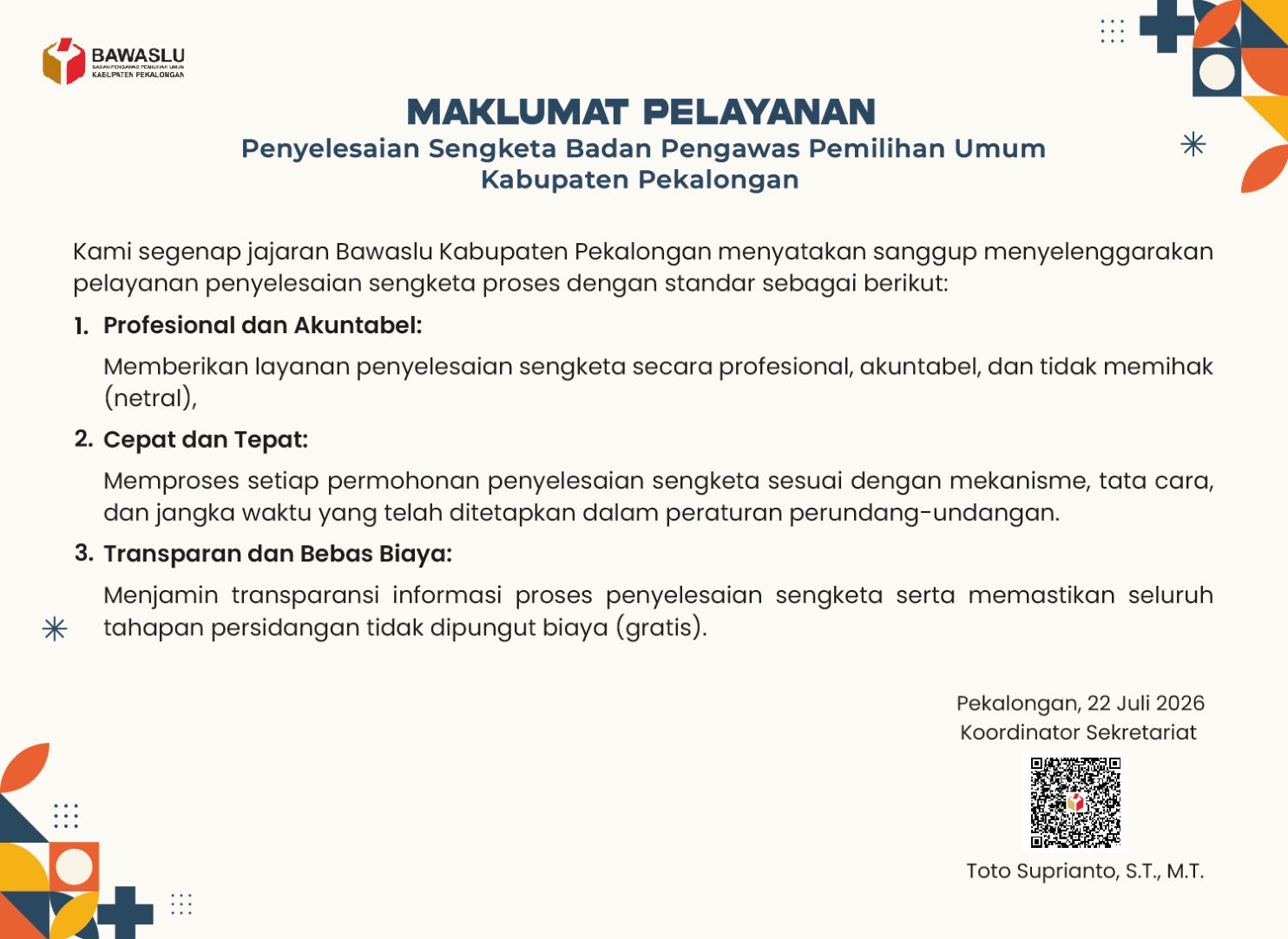 maklumat pelayanan sengketa