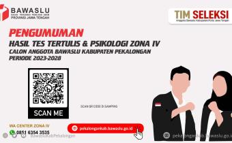 Pengumuman Hasil Tes Tertulis & Psikologi Bakal Calon Anggota Bawaslu Kab. Pekalongan