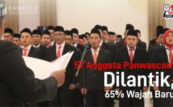 57 Anggota Panwascam  Dilantik, 65% Wajah Baru